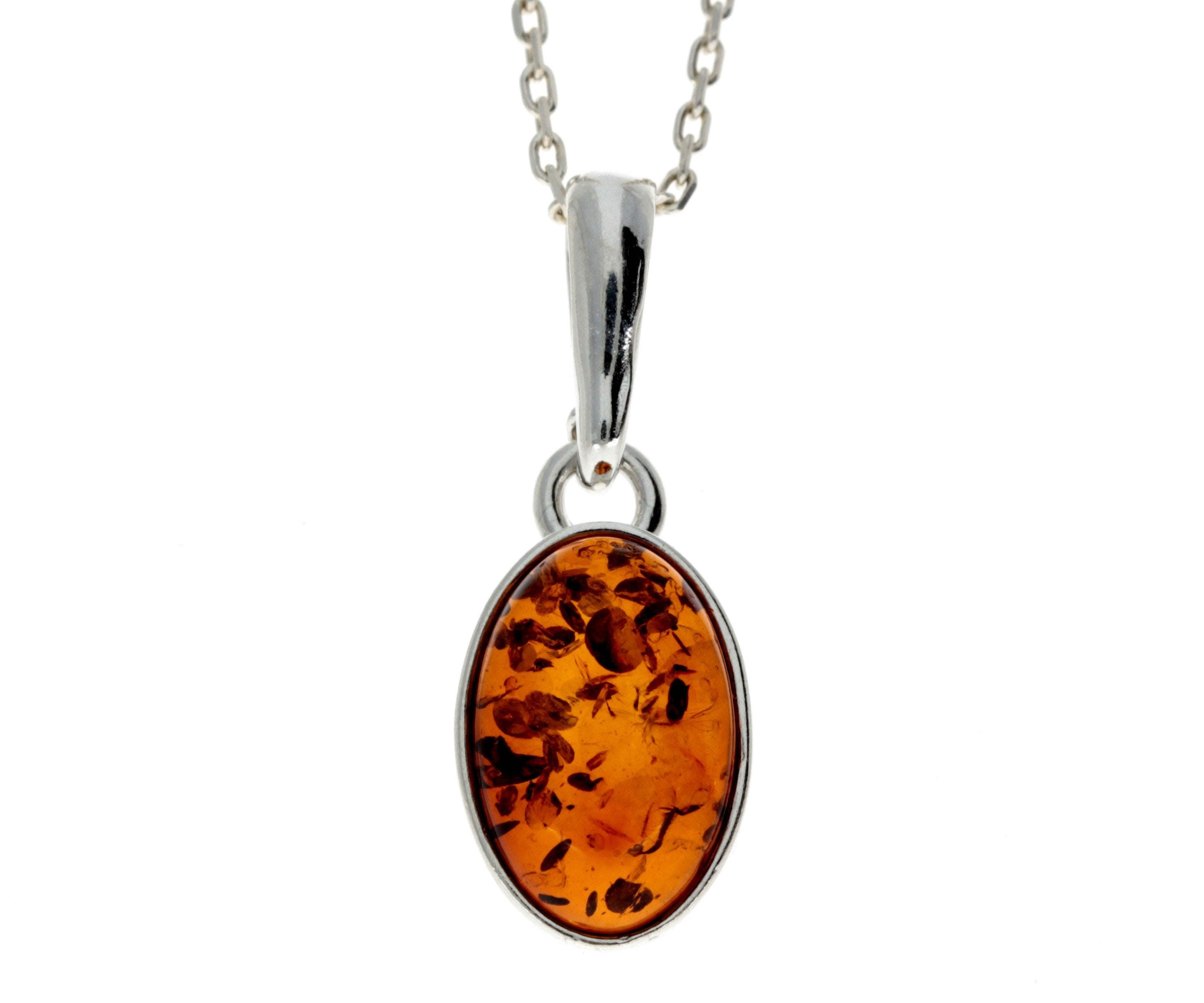 SilverAmber Jewellery UK 925 Sterling Silver & Baltic Amber Classic Pendants - SilverAmberJewellery