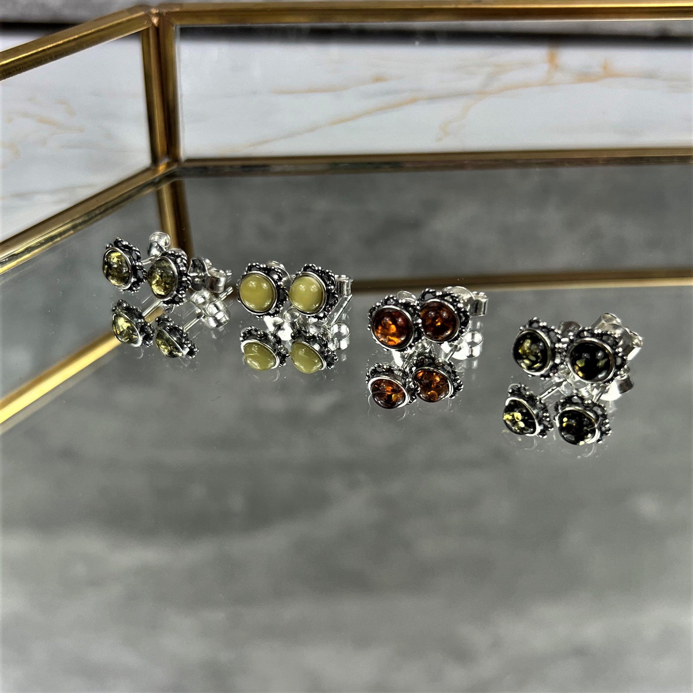 Studs Earrings - SilverAmberJewellery