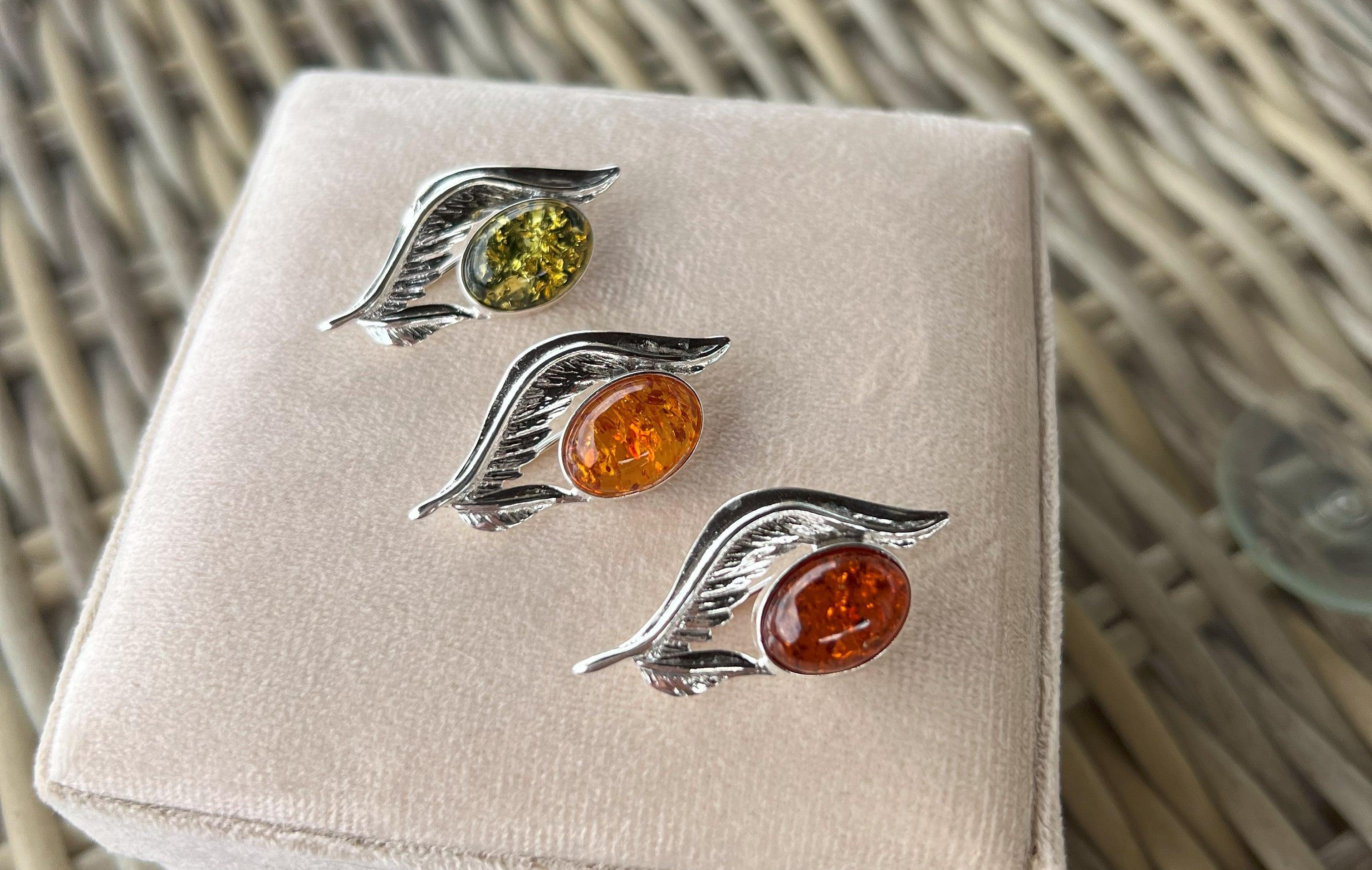 Flowers & Nature Brooches - SilverAmberJewellery