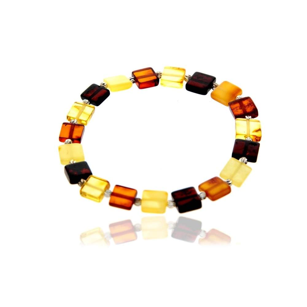 Genuine Baltic Amber Square Shaped Luxurious Bracelet - BRSQ9