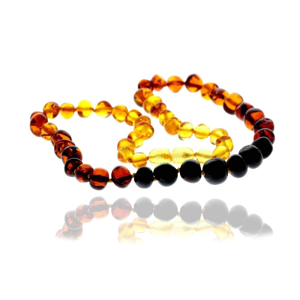 Genuine Baltic Amber Polished Baroque 8-10 mm Beaded Necklace in various colours & sizes. All beads knotted in between.