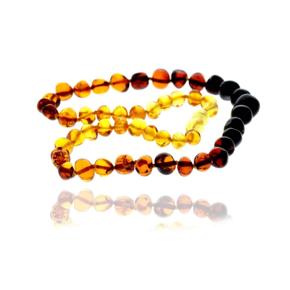 Genuine Baltic Amber Polished Baroque 8-10 mm Beaded Necklace in various colours & sizes. All beads knotted in between.