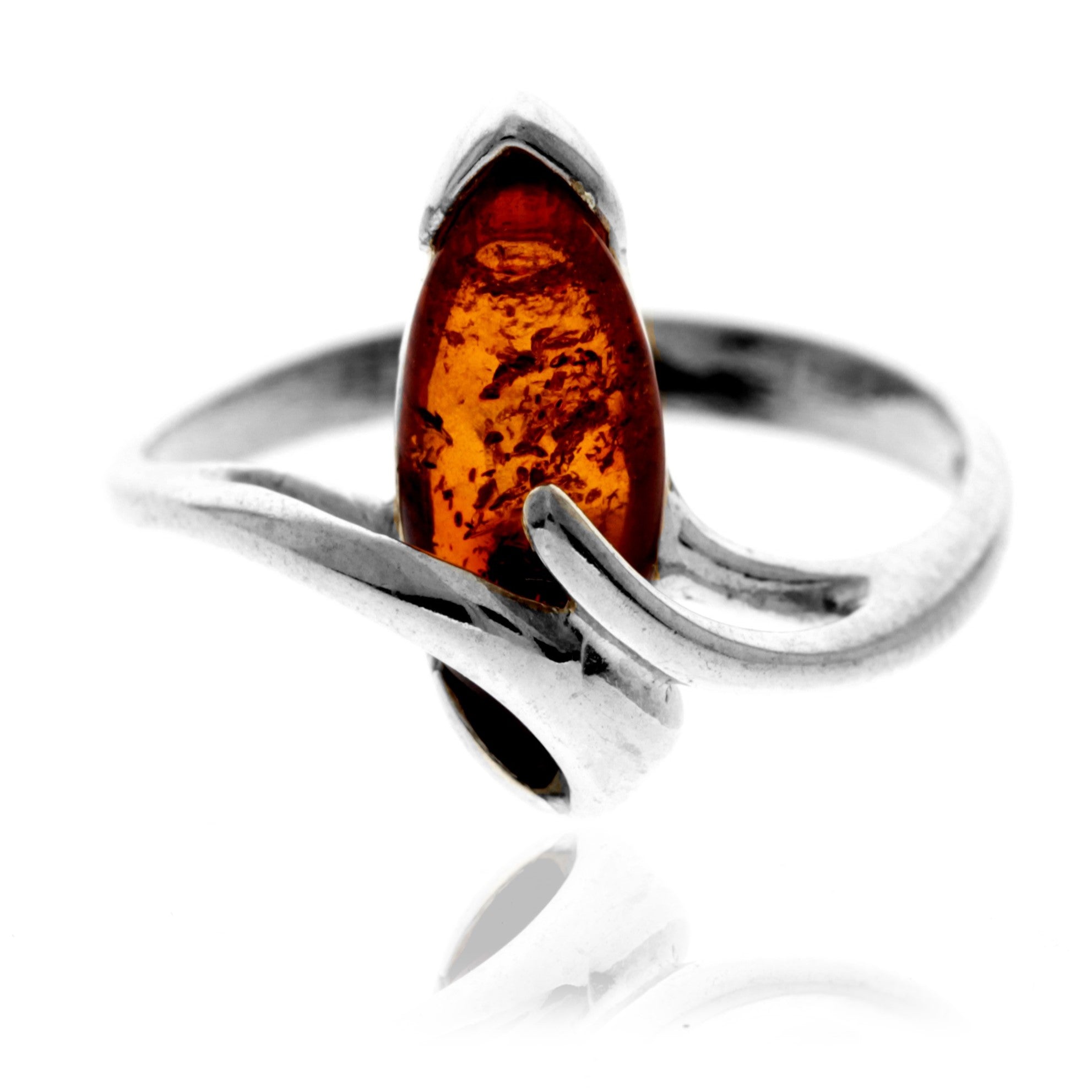 Vtg Ring Sterling Silver Polish Baltic Amber 60 newest yrs old