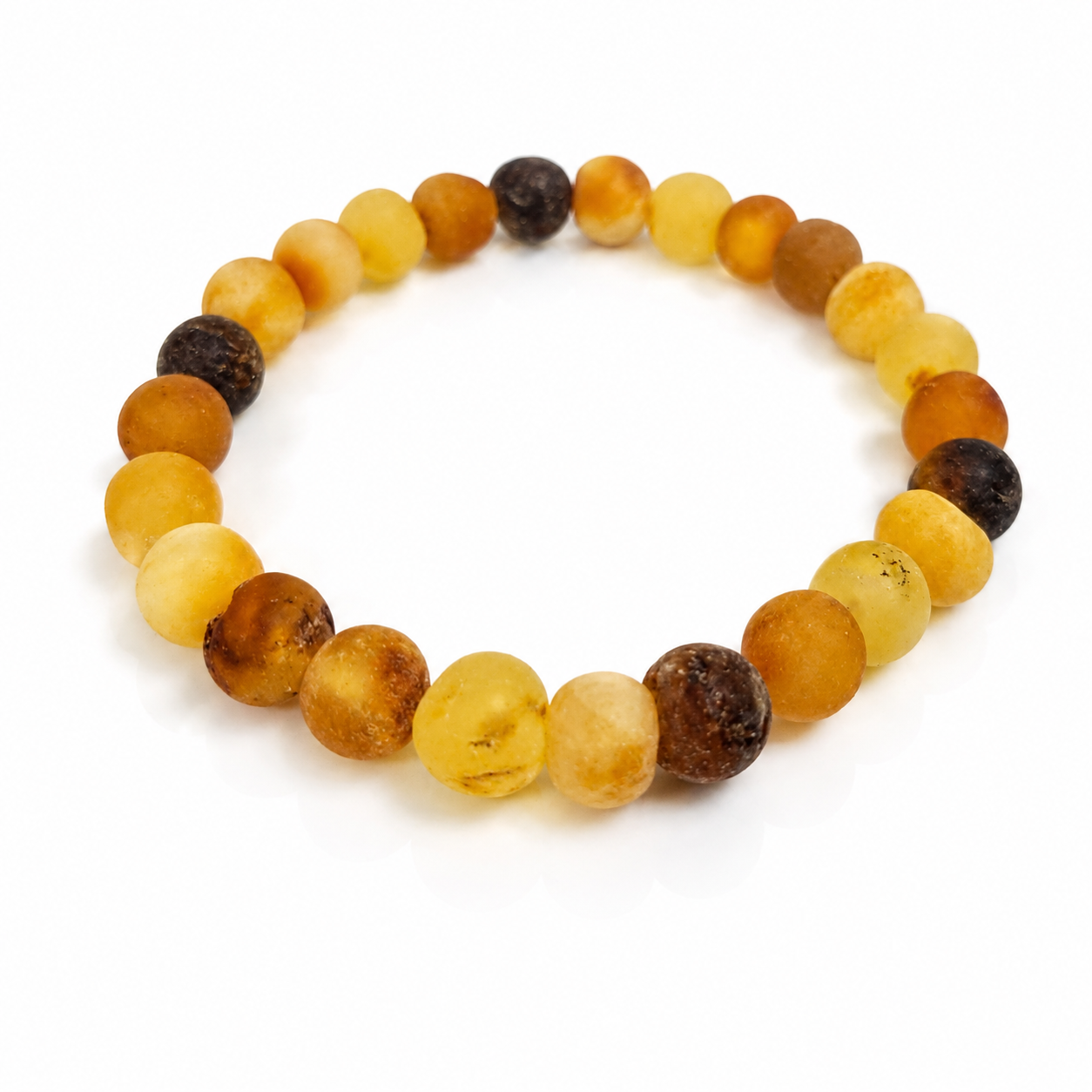 Genuine Natural Raw Baltic Amber Irregular 8-9 mm Cabochons Luxurious Bracelet - JBT002