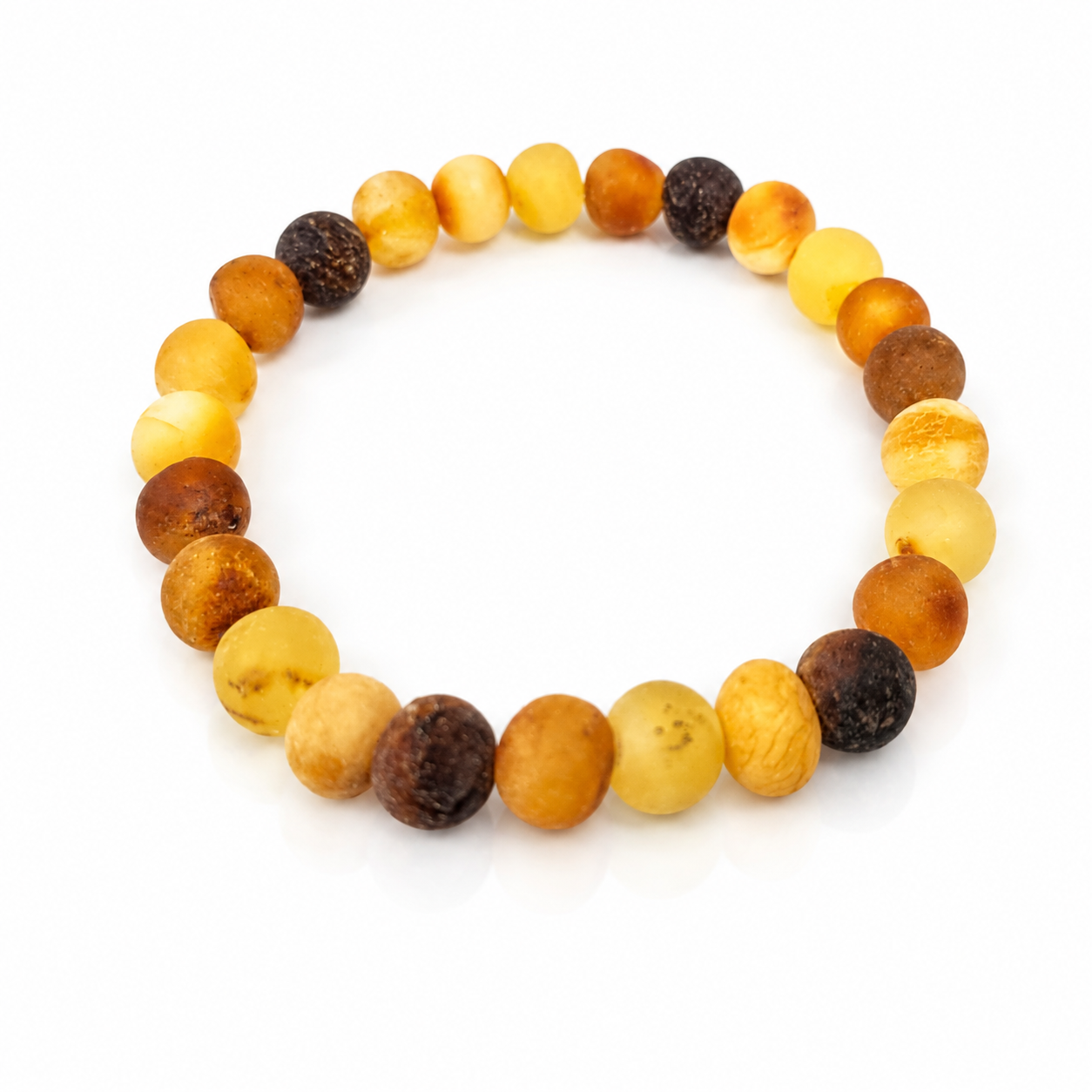 Genuine Natural Raw Baltic Amber Irregular 8-9 mm Cabochons Luxurious Bracelet - JBT002