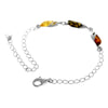 925 Sterling Silver & Baltic Amber Modern Adjustable Bracelet 20 cm - GL533