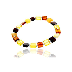 Genuine Baltic Amber Square Shaped Luxurious Bracelet - BRSQ9