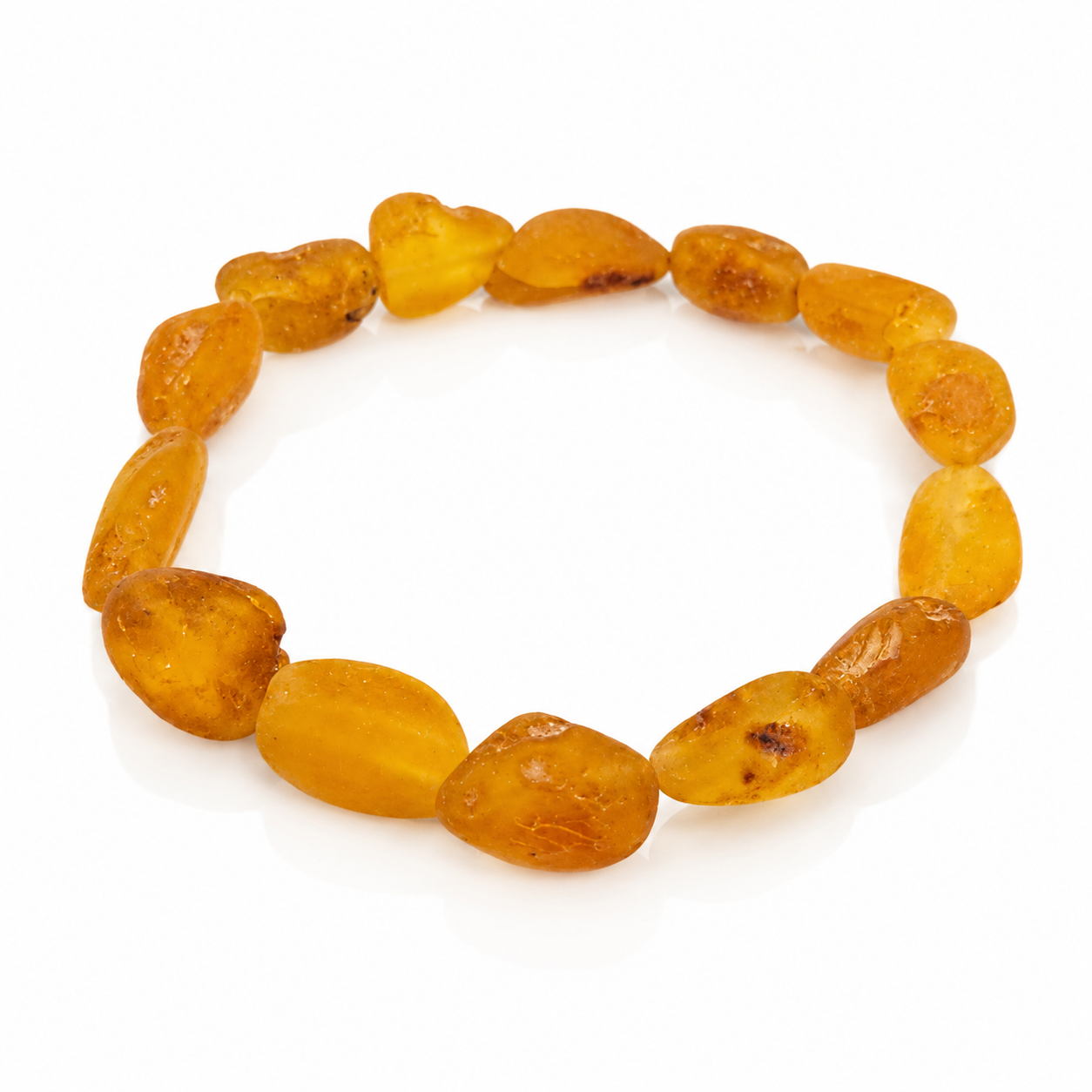 Genuine Natural Raw Baltic Amber Irregular 10-18 mm Nuggets Cabochons Luxurious Bracelet - JBT003