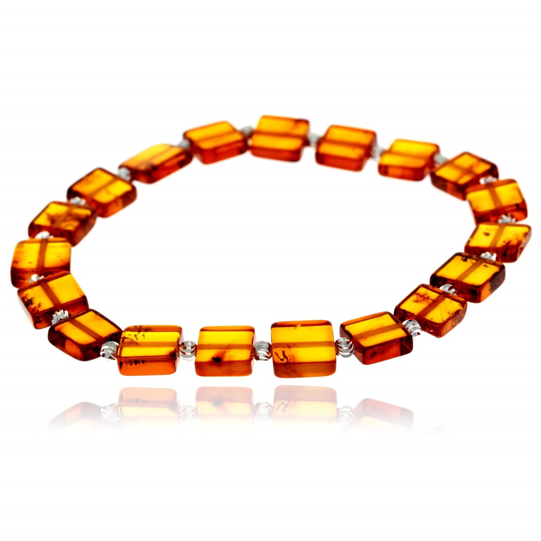 Genuine Baltic Amber Square Shaped Luxurious Bracelet - BRSQ9