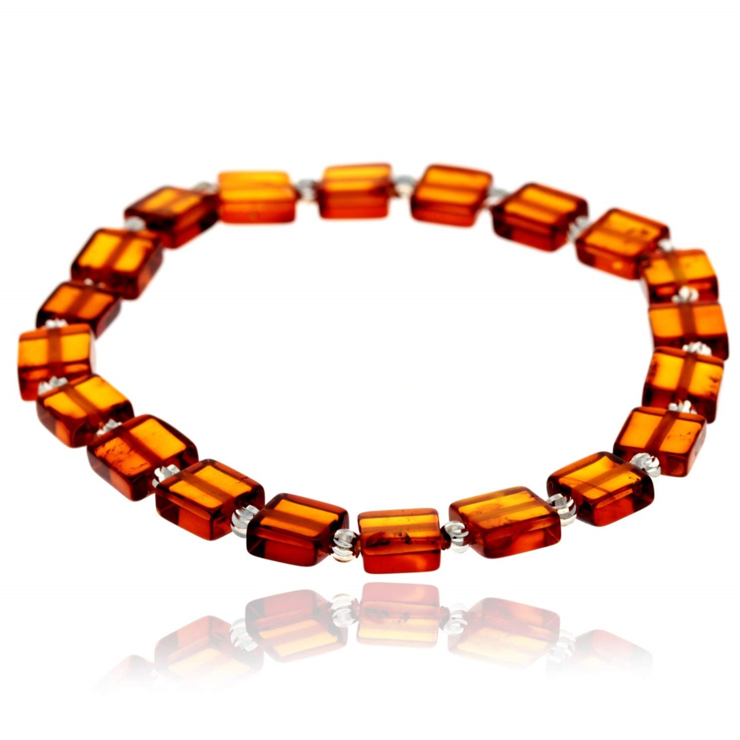 Genuine Baltic Amber Square Shaped Luxurious Bracelet - BRSQ9