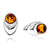 925 Sterling Silver & Baltic Amber Modern Studs Earrings - GL1033