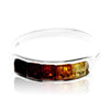 925 Sterling Silver & Genuine Baltic Amber Modern Ring - GL421