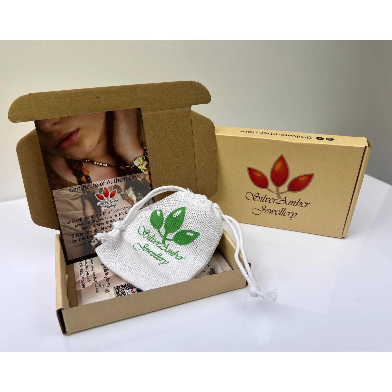 925 Sterling Silver & Genuine Baltic Amber Celtic Drop Earrings - GL1025