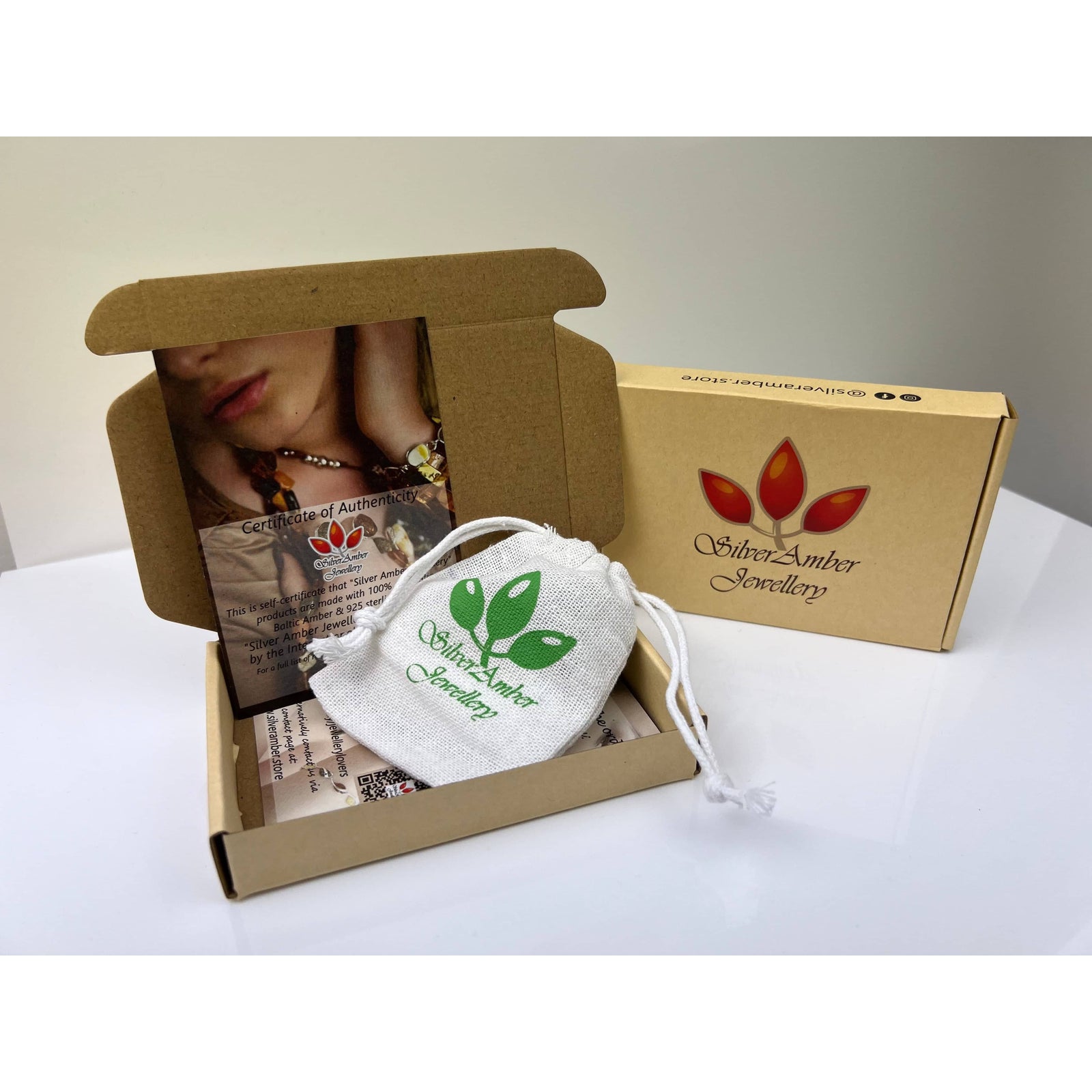 925 Sterling Silver & Genuine Baltic Amber Infinity Classic Bracelet 19.5 cm - GL561