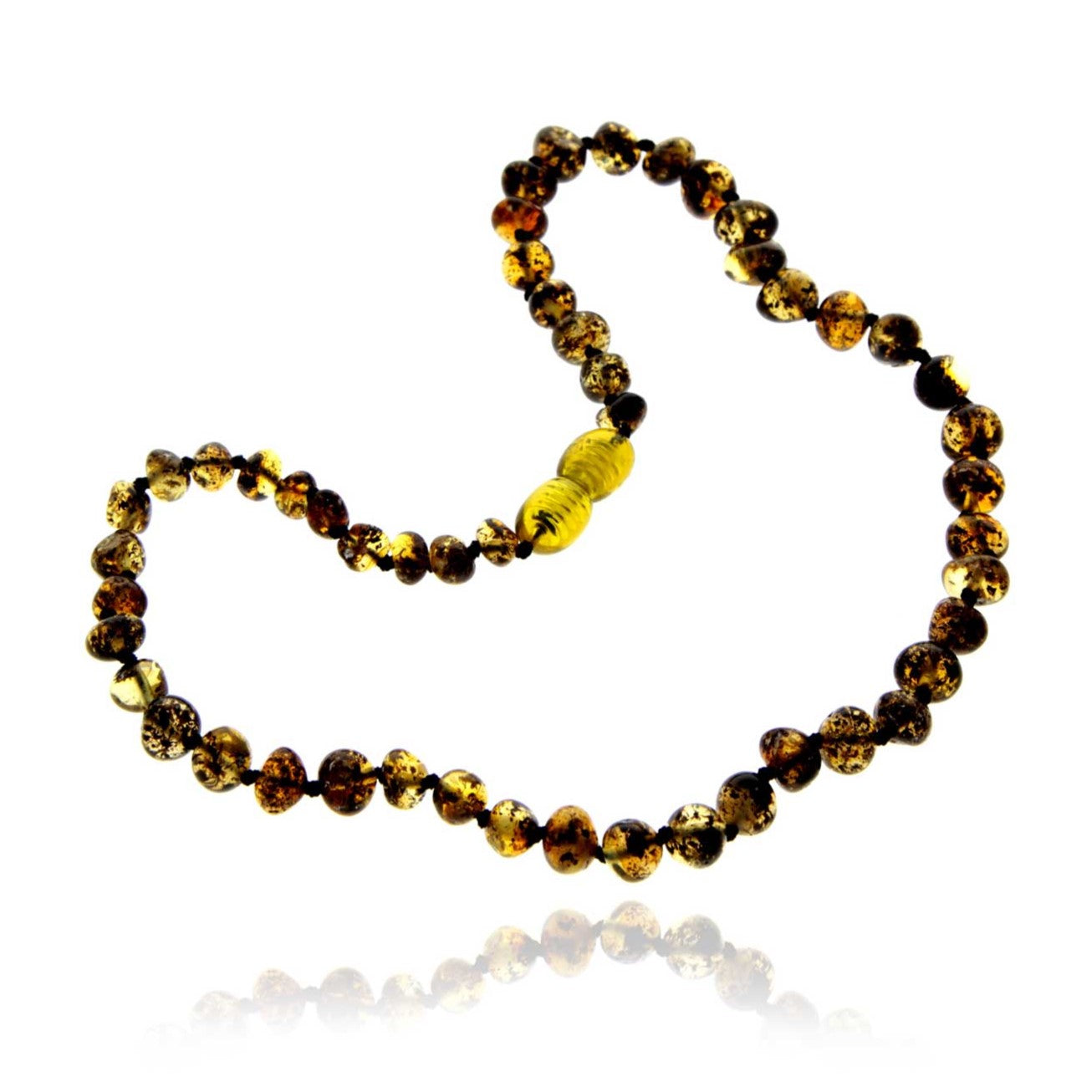 Genuine Baltic Amber Polished Baroque Beaded Necklace in various colours & sizes. All beads knotted in between.
