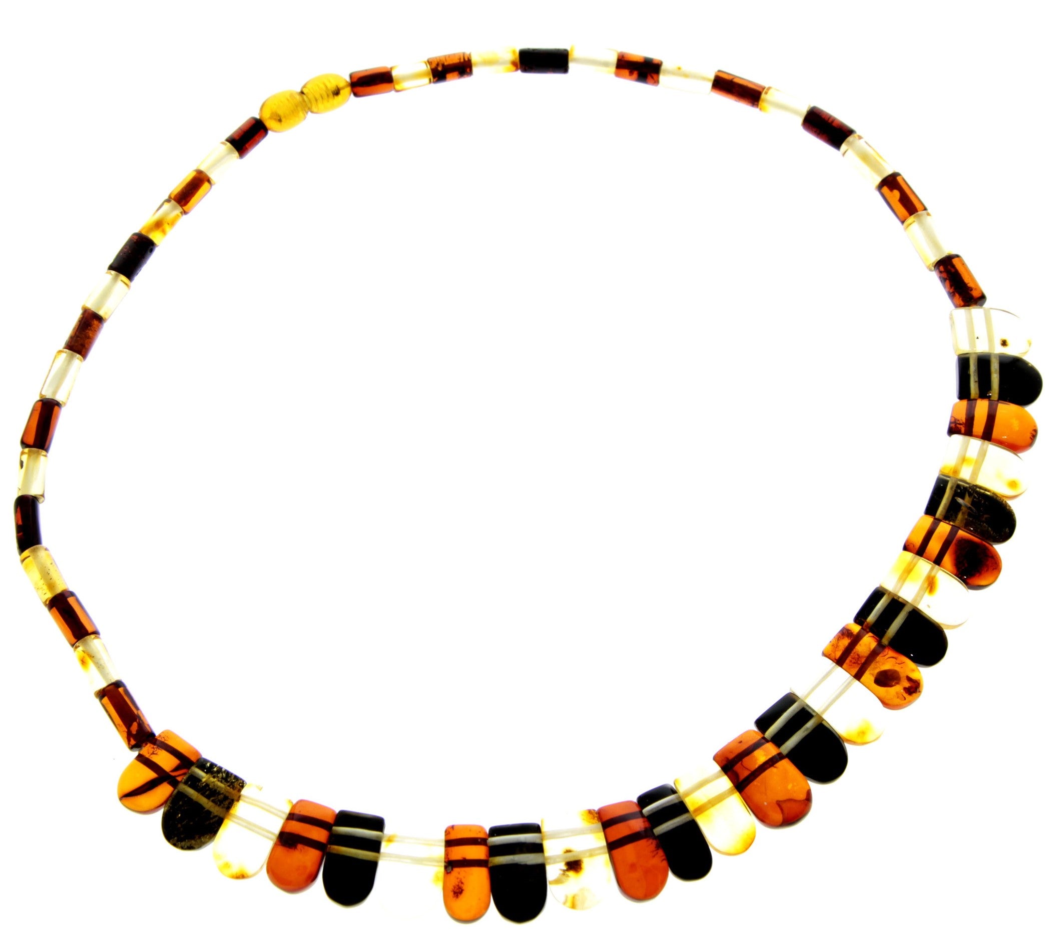 Multicoloured Amber Egyptian Necklace NE0202 made with Genuine Baltic Amber