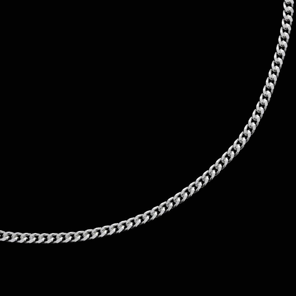 Made in Italy - 925 Sterling Silver 2 Sturdy 2 mm Thick Unisex Curbs Chain Necklace - GCH020