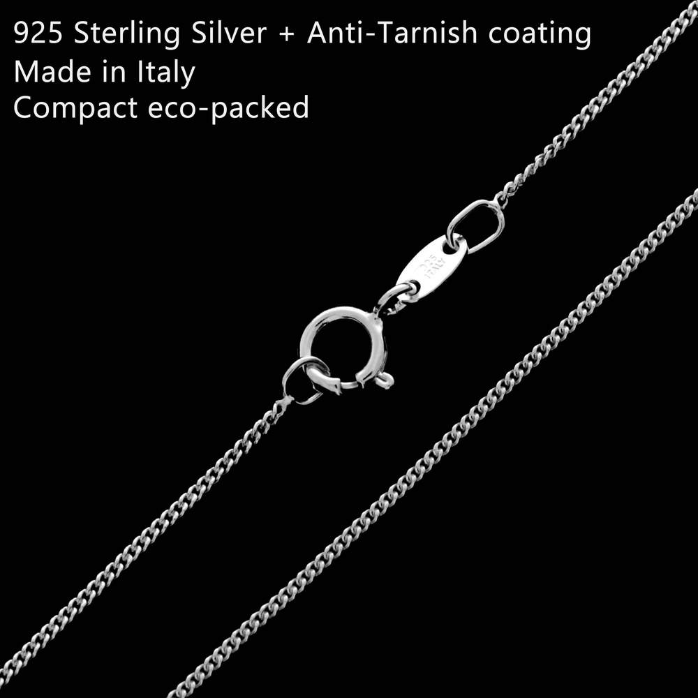 Made in Italy - 925 Sterling Silver Delicate Curbs - GCH005