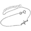 925 Sterling Silver Rhodium Plated Lifeline Bracelet - IT-005-B