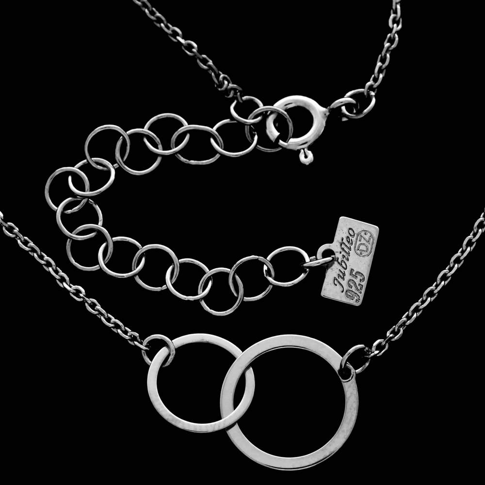 925 Sterling Silver Plain Rhodium Plated Karma Necklace - PL-3334-N
