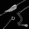 925 Sterling Silver Rhodium Plated Angel Wing with Cubic Zirconia Stones Bracelet - CH-1045