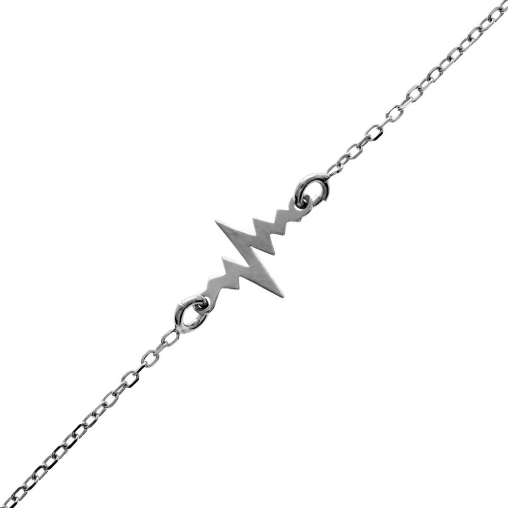 925 Sterling Silver Rhodium Plated Lifeline Bracelet - IT-005-B