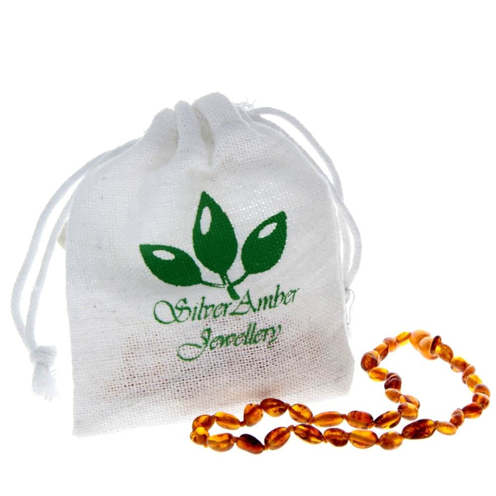 Genuine Baltic Amber Polished BEANS Beaded Necklace in various colours & sizes. All beads knotted in between.