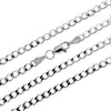 Made in Italy - 925 Sterling Silver 3mm Thick Curbs Chain - PD-IT-080-N