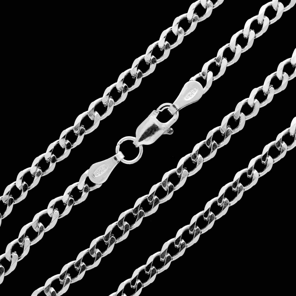 Made in Italy - 925 Sterling Silver 3mm Thick Curbs Chain - PD-IT-080-N