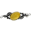 925 Sterling Silver & Genuine Baltic Amber Classic Brooch - 4022
