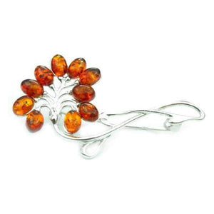Modern design Baltic Amber Brooch - 4031