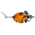 925 Sterling Silver & Baltic Amber Mouse Brooch - 4107