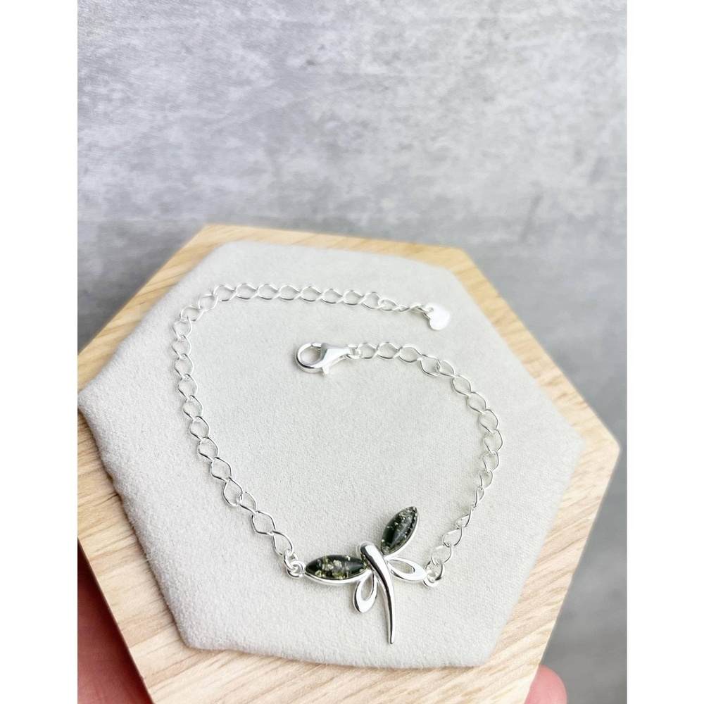 Beautiful Designer Silver Butterfly Bracelet set with Baltic Amber - GL534