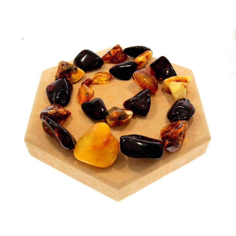 Genuine Multicoloured Baltic Amber Large Nuggets Luxurious Necklace - NE0161