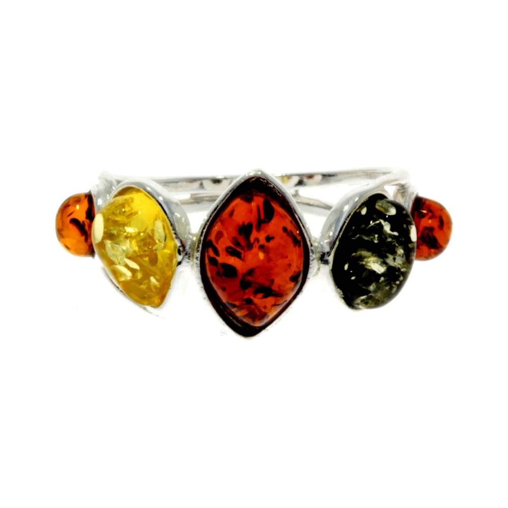 925 Sterling Silver & Baltic Amber Classic Ring - M722