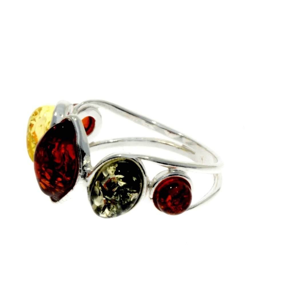 925 Sterling Silver & Baltic Amber Classic Ring - M722