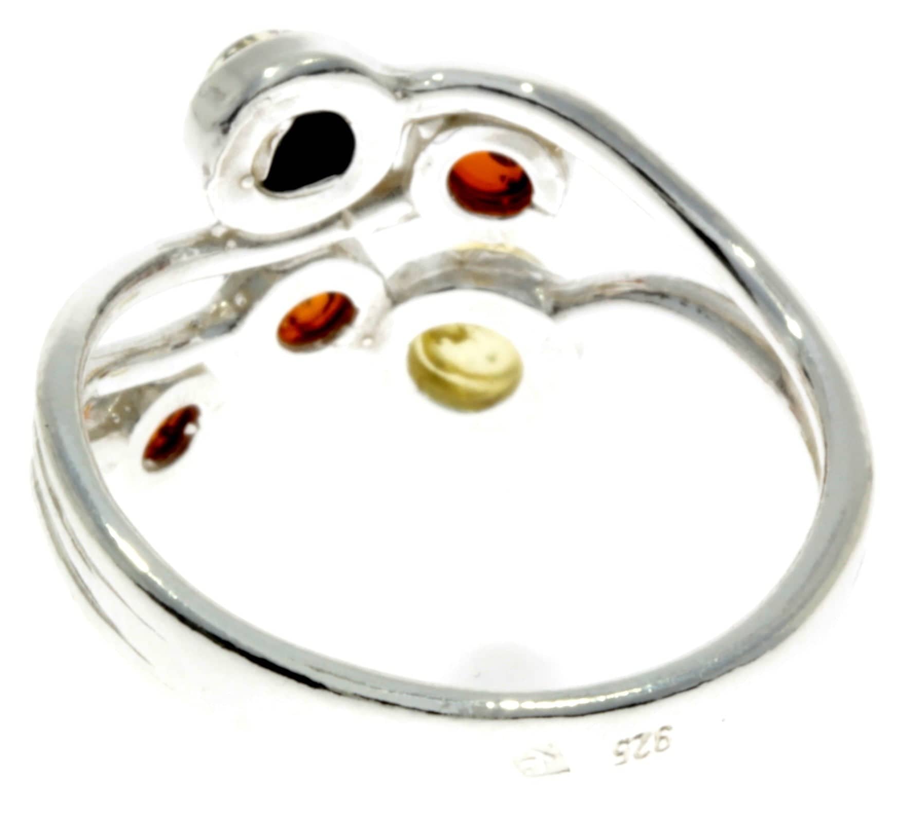 925 Sterling Silver & Baltic Amber Modern Ring - M716