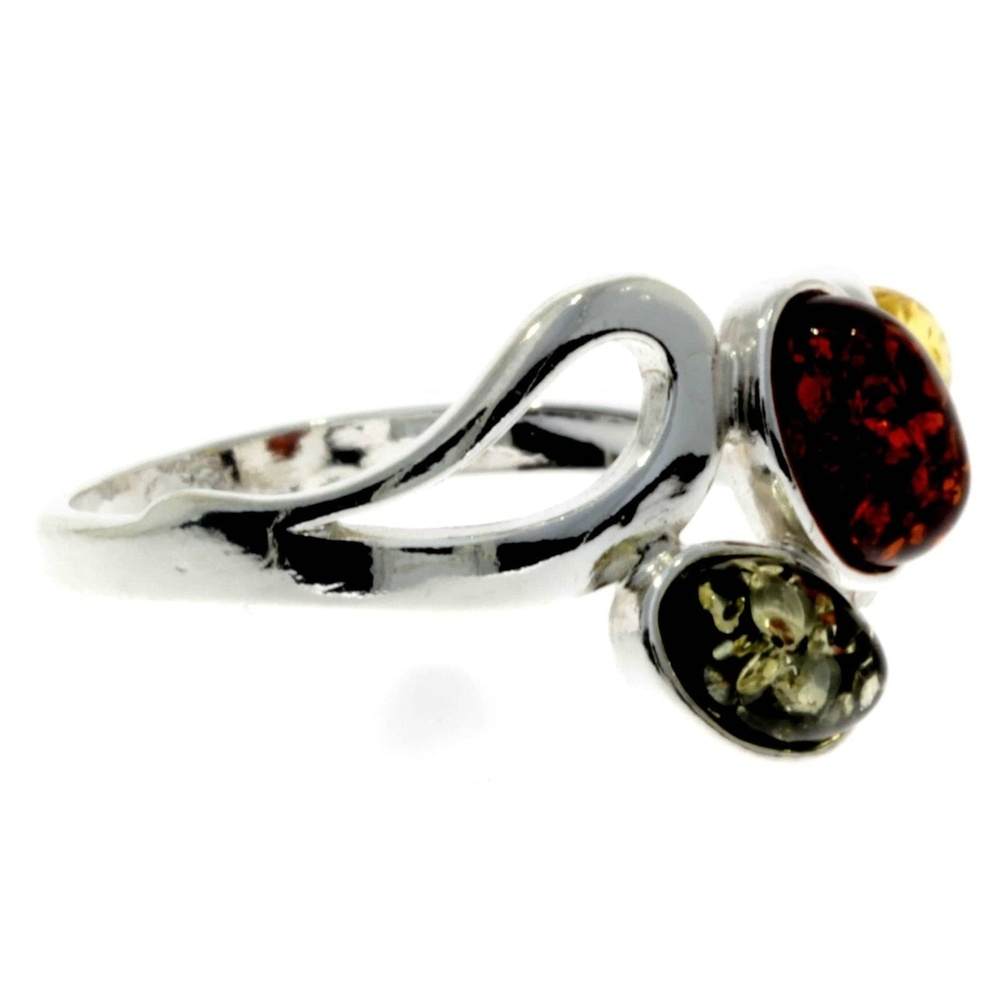 925 Sterling Silver & Baltic Amber Modern Ring - M719