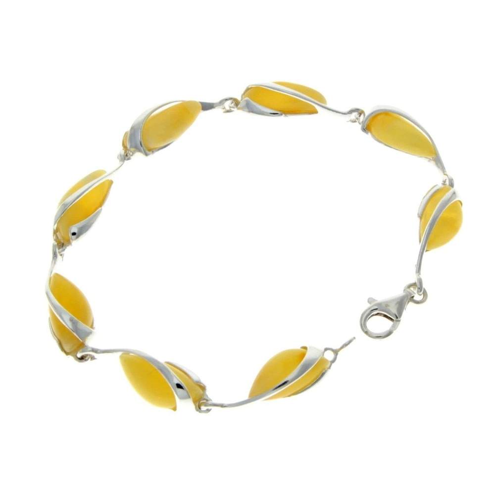 Beautiful Designer Silver Bracelet set with Baltic Amber - GL501