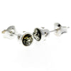 925 Sterling Silver & Baltic Amber Modern Heart Studs Earrings - GL169
