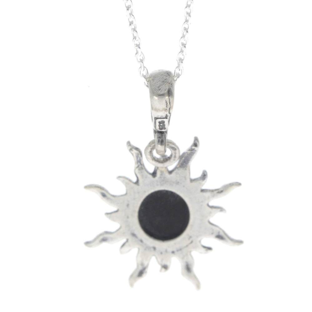 925 Sterling Silver Sun Pendant with Baltic Amber - 1764