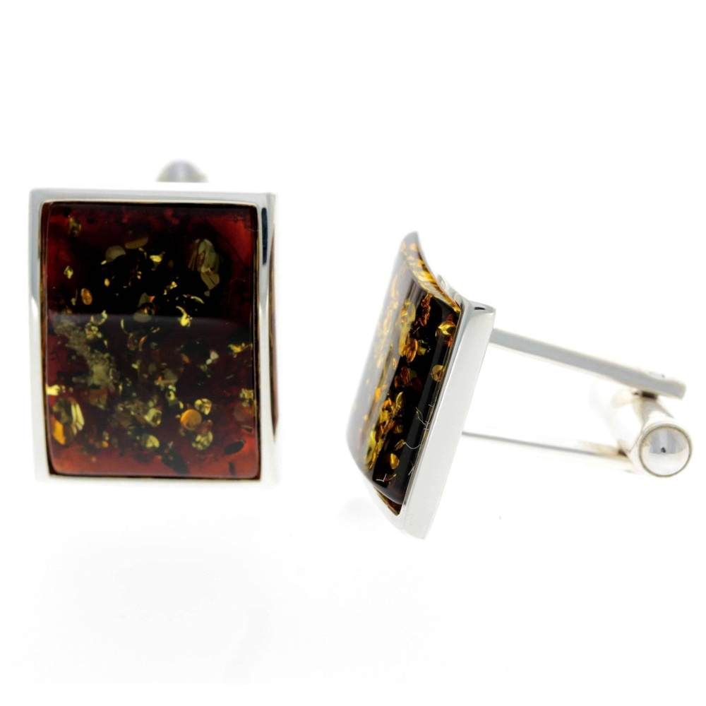 925 Sterling Silver & Baltic Amber Classic Cufflinks - AAC004