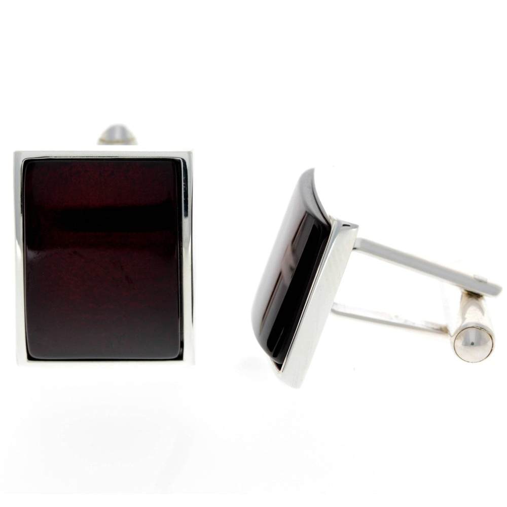 925 Sterling Silver & Baltic Amber Classic Cufflinks - AAC004