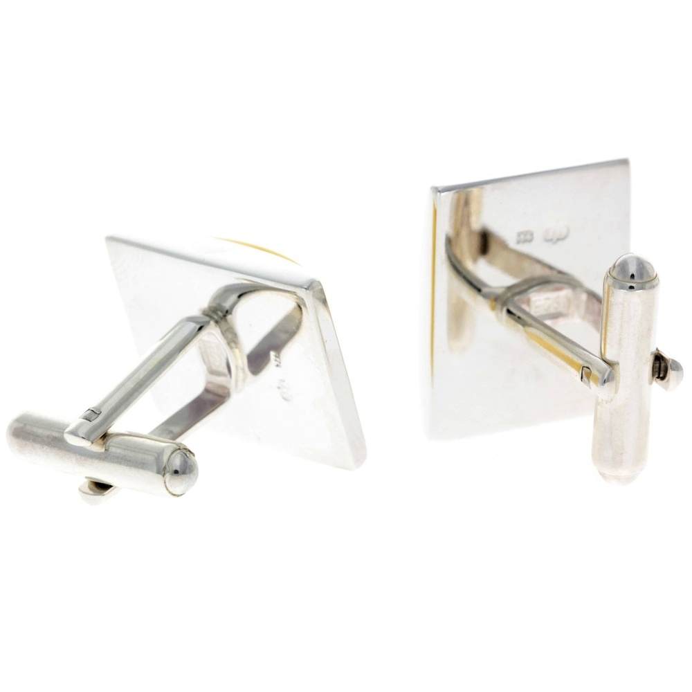 925 Sterling Silver & Baltic Amber Classic Cufflinks - AAC004
