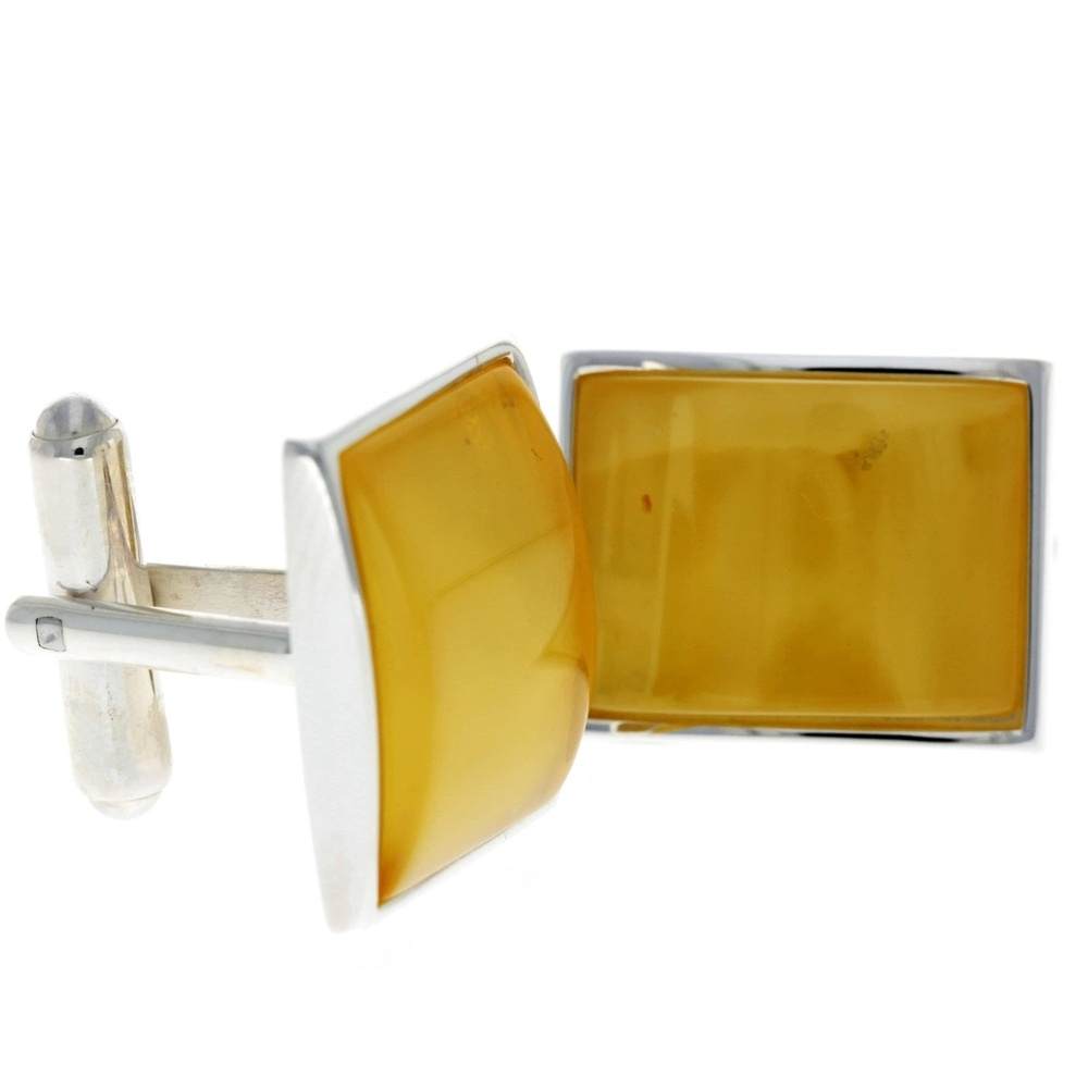925 Sterling Silver & Baltic Amber Classic Cufflinks - AAC004