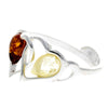 925 Sterling Silver & Baltic Amber Heart Adjustable Ring - GL713A