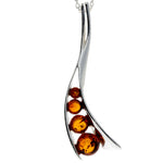 925 Sterling Silver & Baltic Amber 3 Stone Pendant - GL219