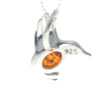 925 Sterling Silver & Baltic Amber Bird Pendant - GL399