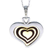 925 Sterling Silver Gold Plated & Baltic Amber Heart Engraved Pendant - AF204