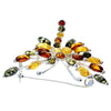 925 Sterling Silver & Baltic Amber Butterfly Unusual Brooch - 4155